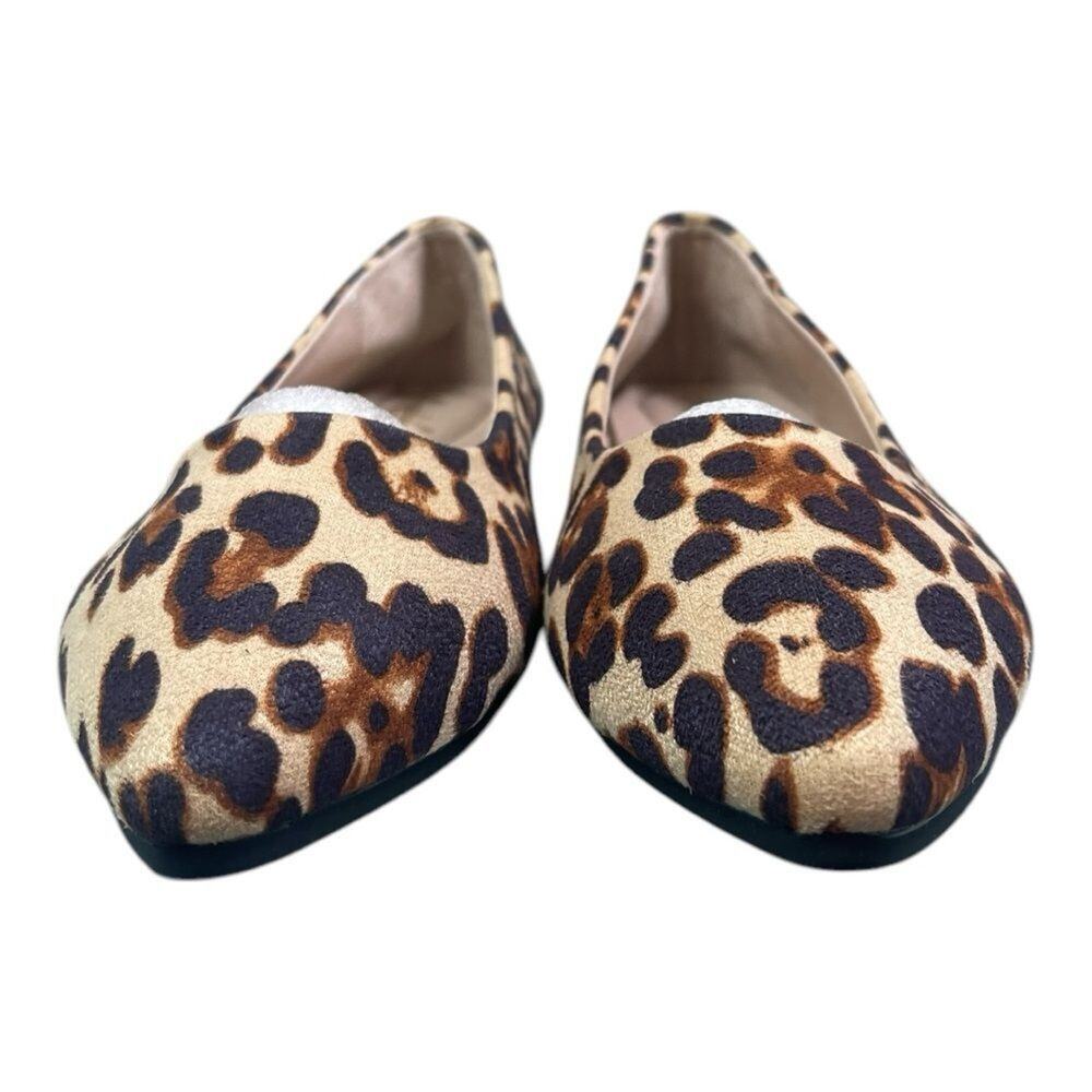 Migibili Leopard Print Pointed Toe Ballet Flats 8.5 - Picture 7 of 16